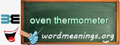 WordMeaning blackboard for oven thermometer